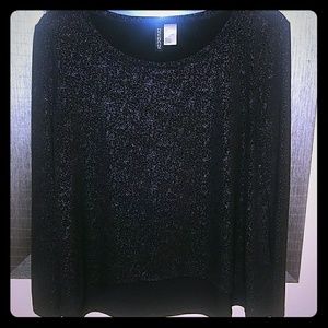 Black top with silver sparkle